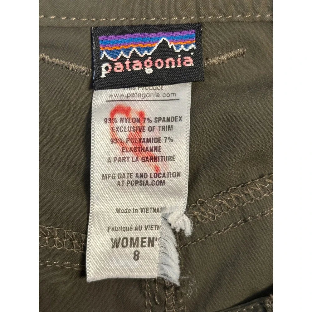 Patagonia Quandary Cargo Shorts Womens 8 Olive Green Hiking Outdoor 57246 SP12